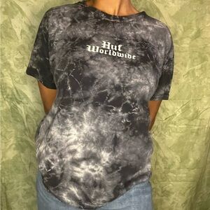 Women's Black Tye Dye Huf Worldwide Parrot Tee